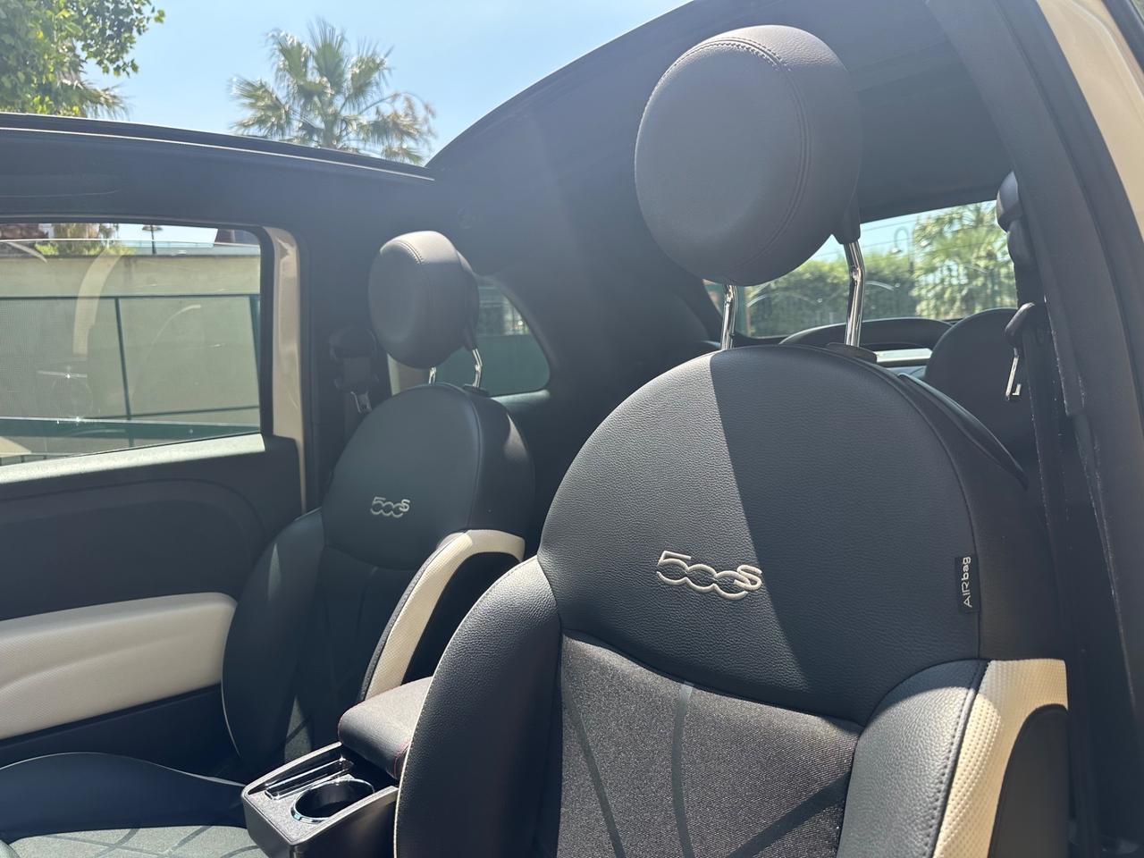 FIAT 500S CABRIO 1.2BENZINA/PELLE/BI-ZONA