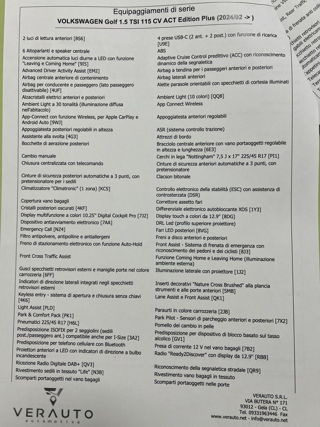 Volkswagen Golf 1.5 TSI 115 CV ACT Edition Plus