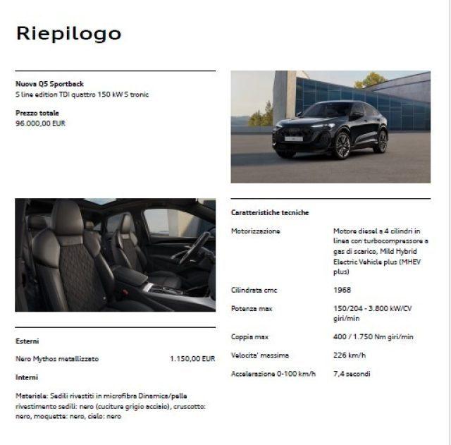 AUDI Q5 SPB 2.0 TDI Quattro S-Tronic S-Line Tetto KM0 MY26