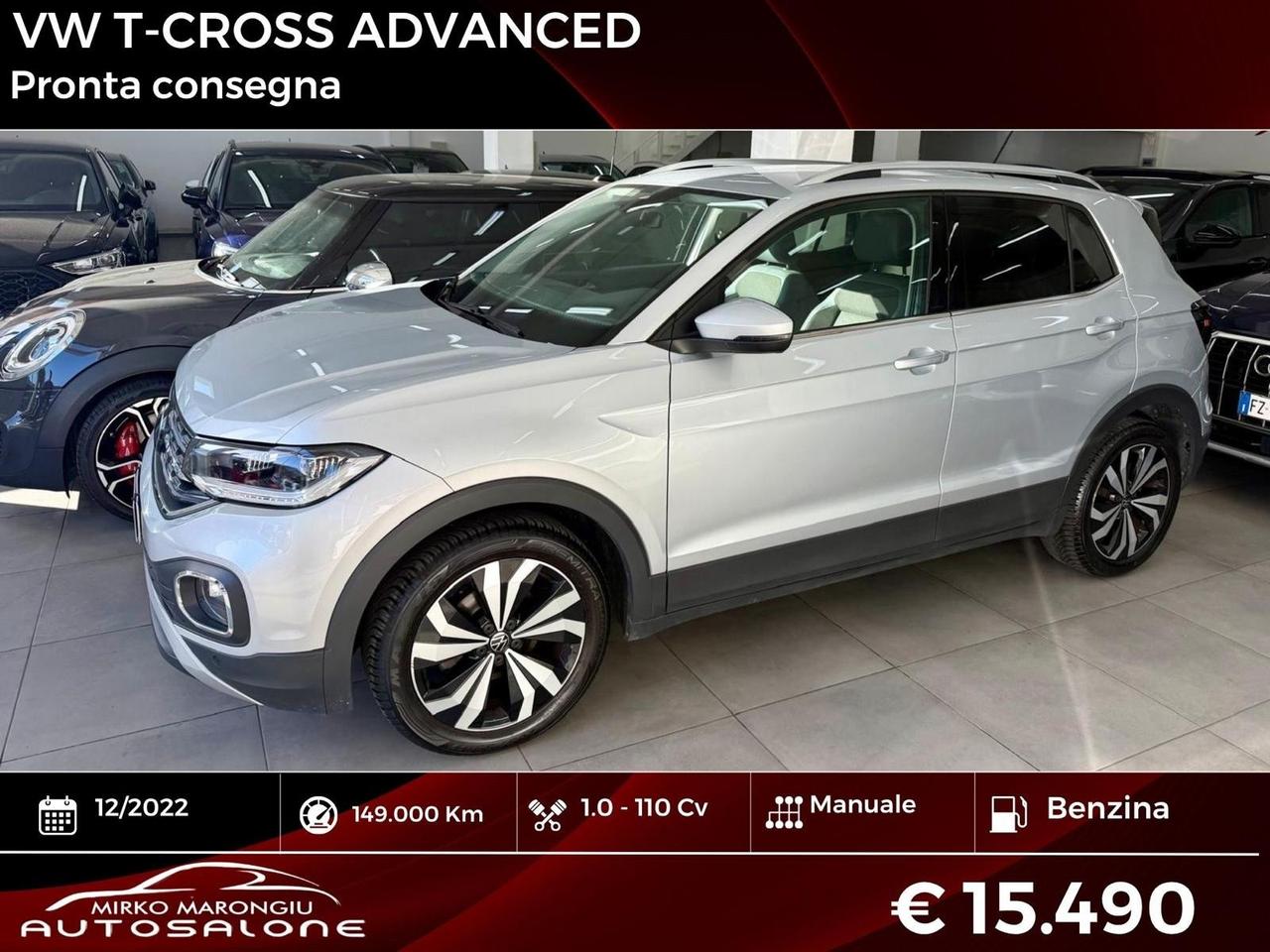 Volkswagen T-Cross 1.0 TSI 110 CV Style FINANZIABILE