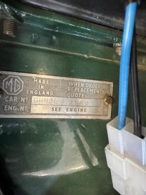 MGB Spideer 1800 "TARGA ORIGINALE TO" del 1963