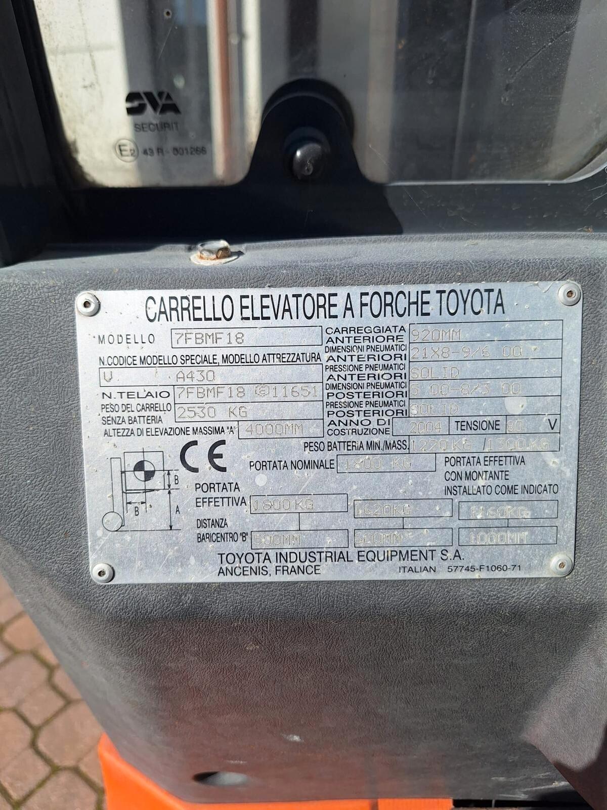 Force Toyota 18 q.li.2004,, Elevatore