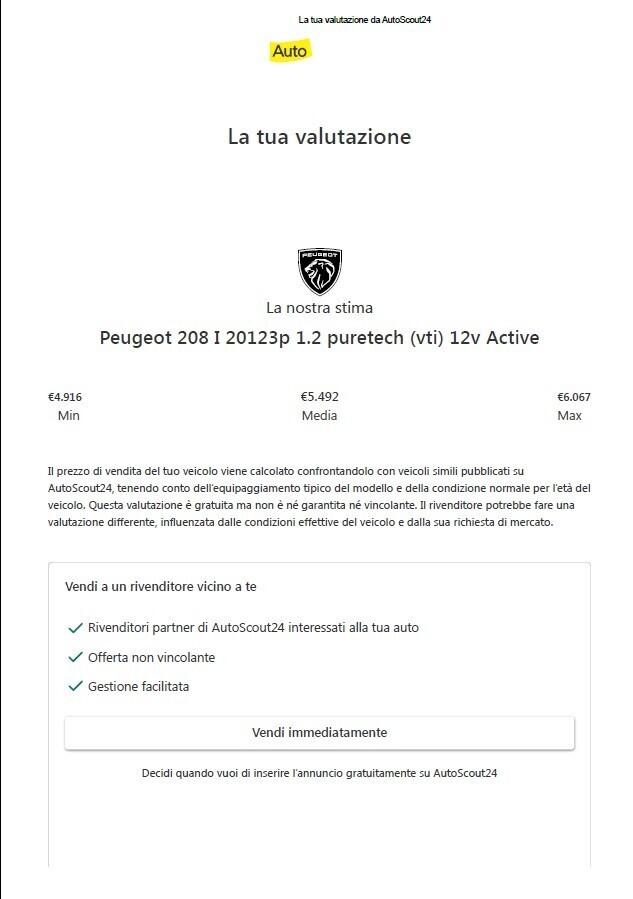 Peugeot 208 1.2 VTi 82cv 3P Motore Fuso