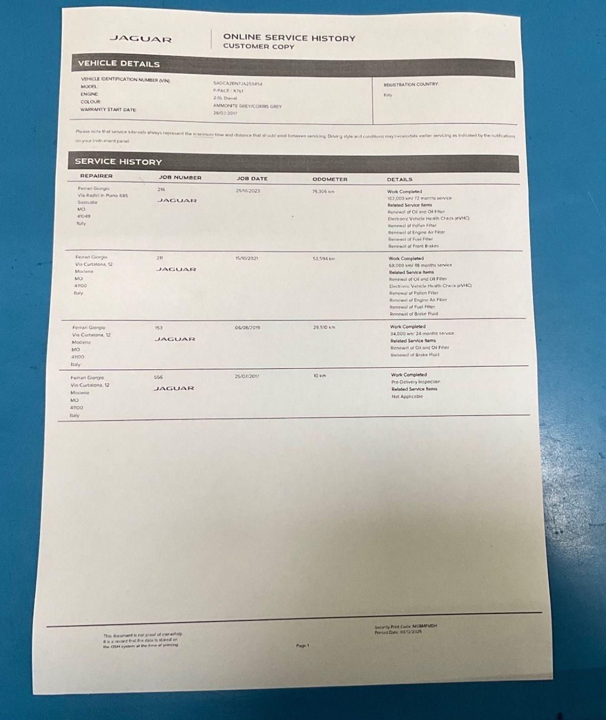 Jaguar F-Pace 2.0 D 180 CV AWD Unico proprietario