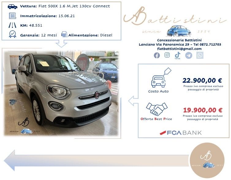 Fiat 500X 1.6 MultiJet 130 CV Connect