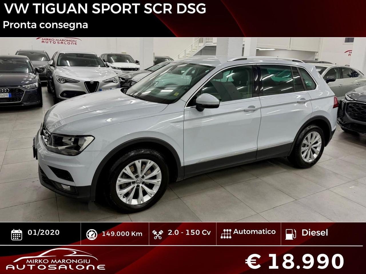 VW TIGUAN SPORT 2.0 150 Cv TDI SCR DSG FINANZIABILE