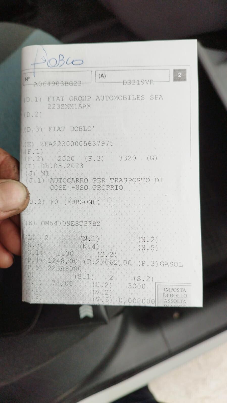 Fiat Doblo Doblò 1.3MJ 16V 85CV DPF PC-TN Car.LamSX