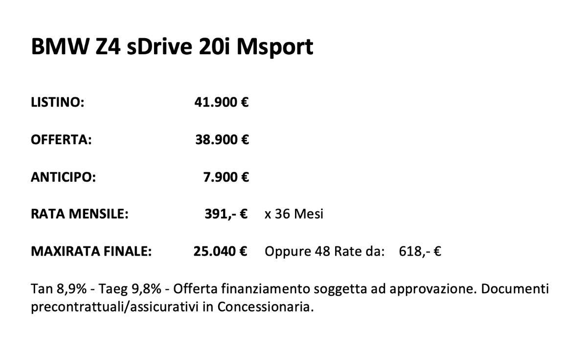 BMW Z4 sDrive 20i Msport