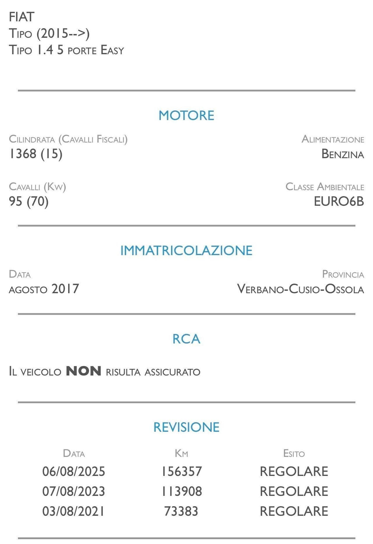 Fiat Tipo 1.4 5 porte Easy - UNICO PROPRIETARIO