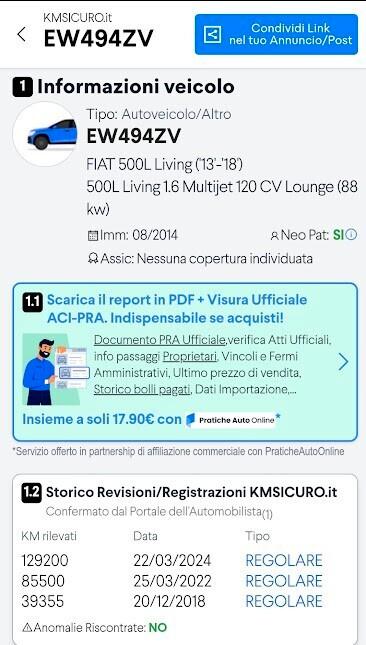 Fiat 500L 1.6 Multijet 120 CV Lounge