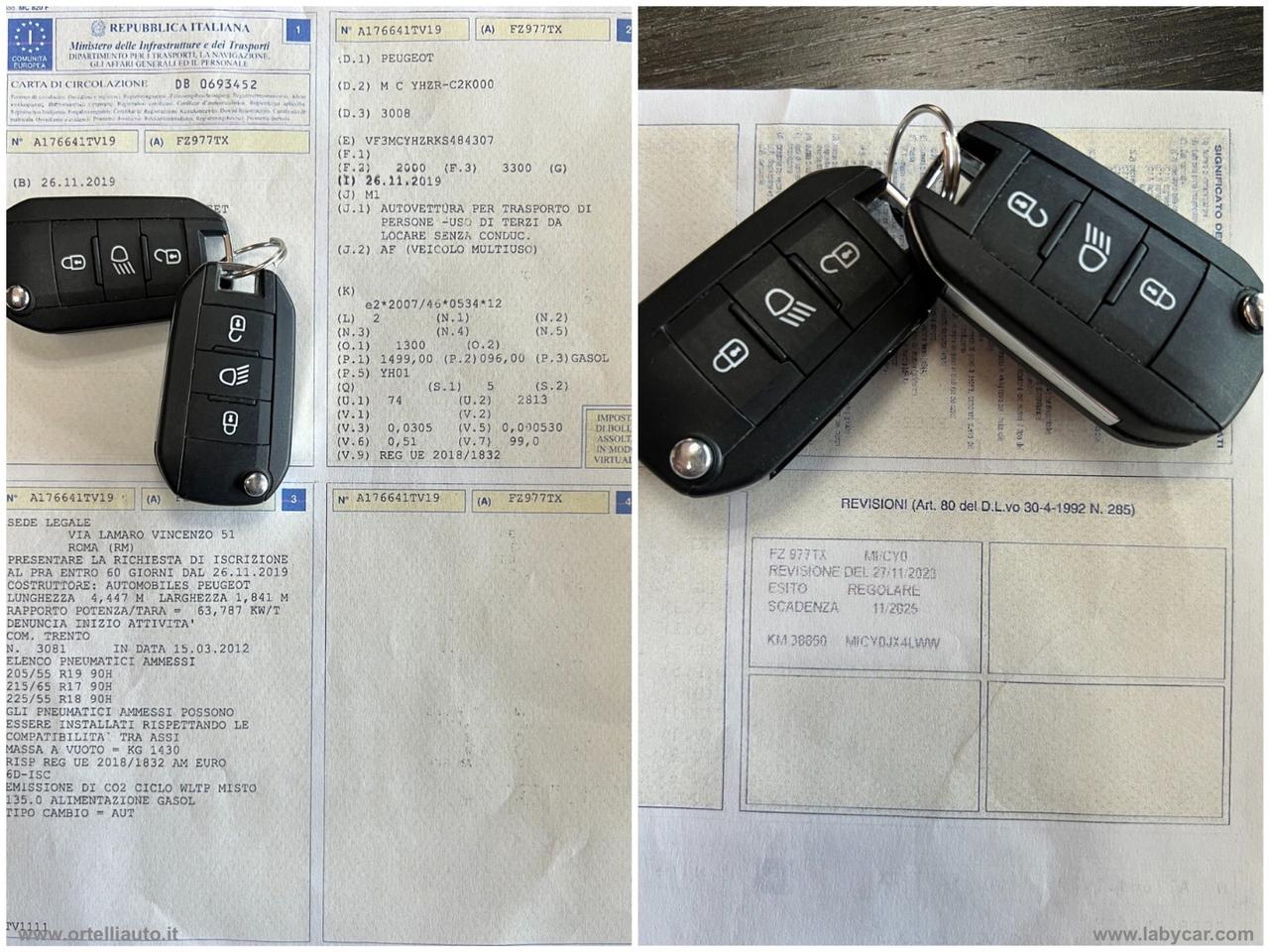 PEUGEOT 3008 BlueHDi 130 S&S EAT8 Business IVA DEDUCIBILE