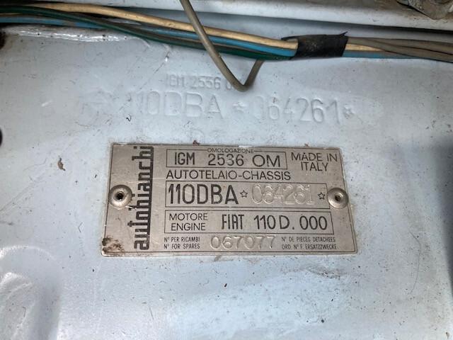 Autobianchi Bianchina 2 porte del 1964 con documenti originali