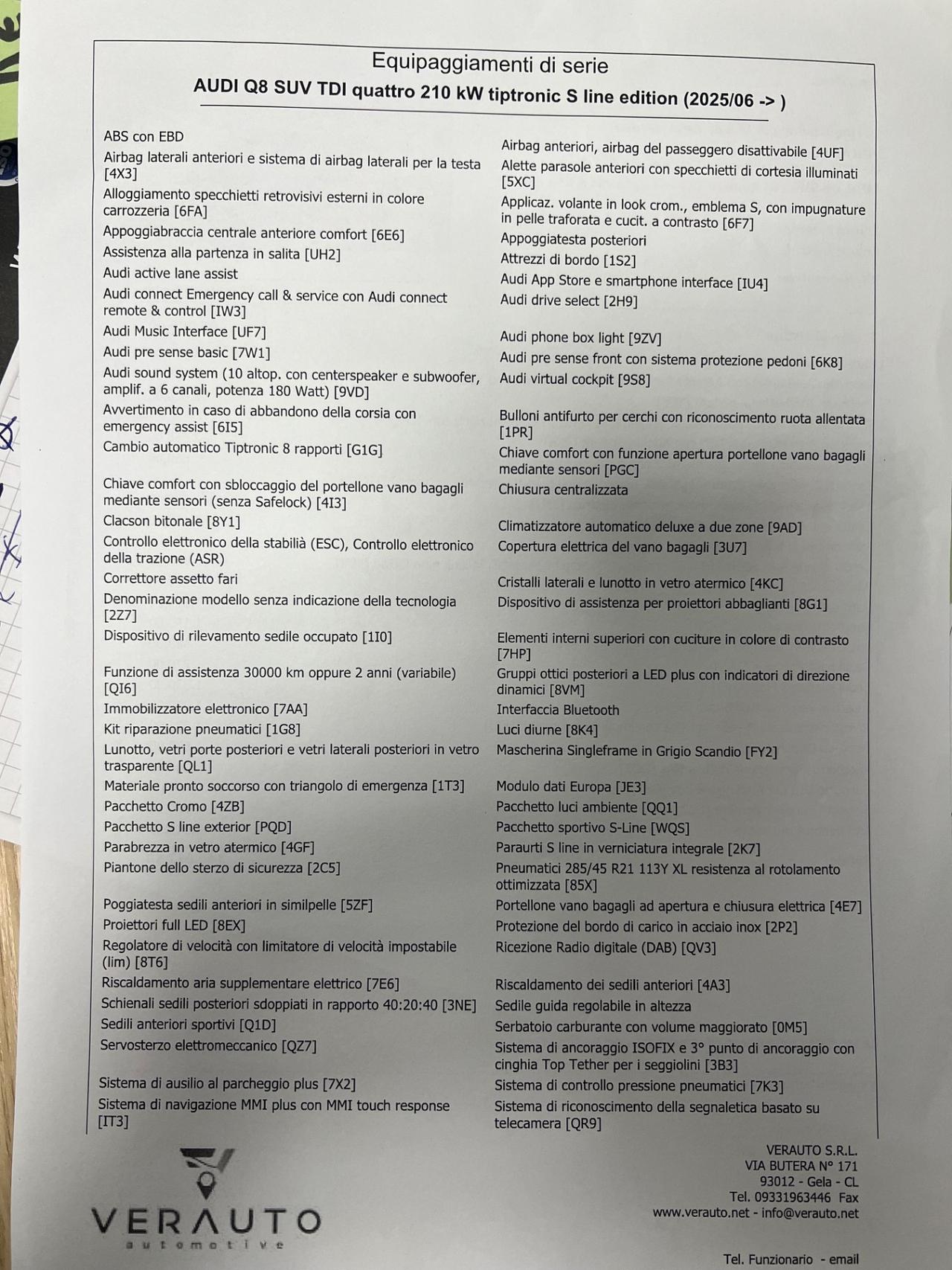 Audi Q8 Competition possibilità noleggio no scoring