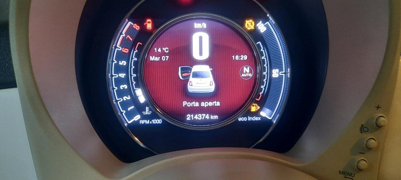 Fiat 500 cc0.9 twinair turbo benzina cambio automatico anno 2016