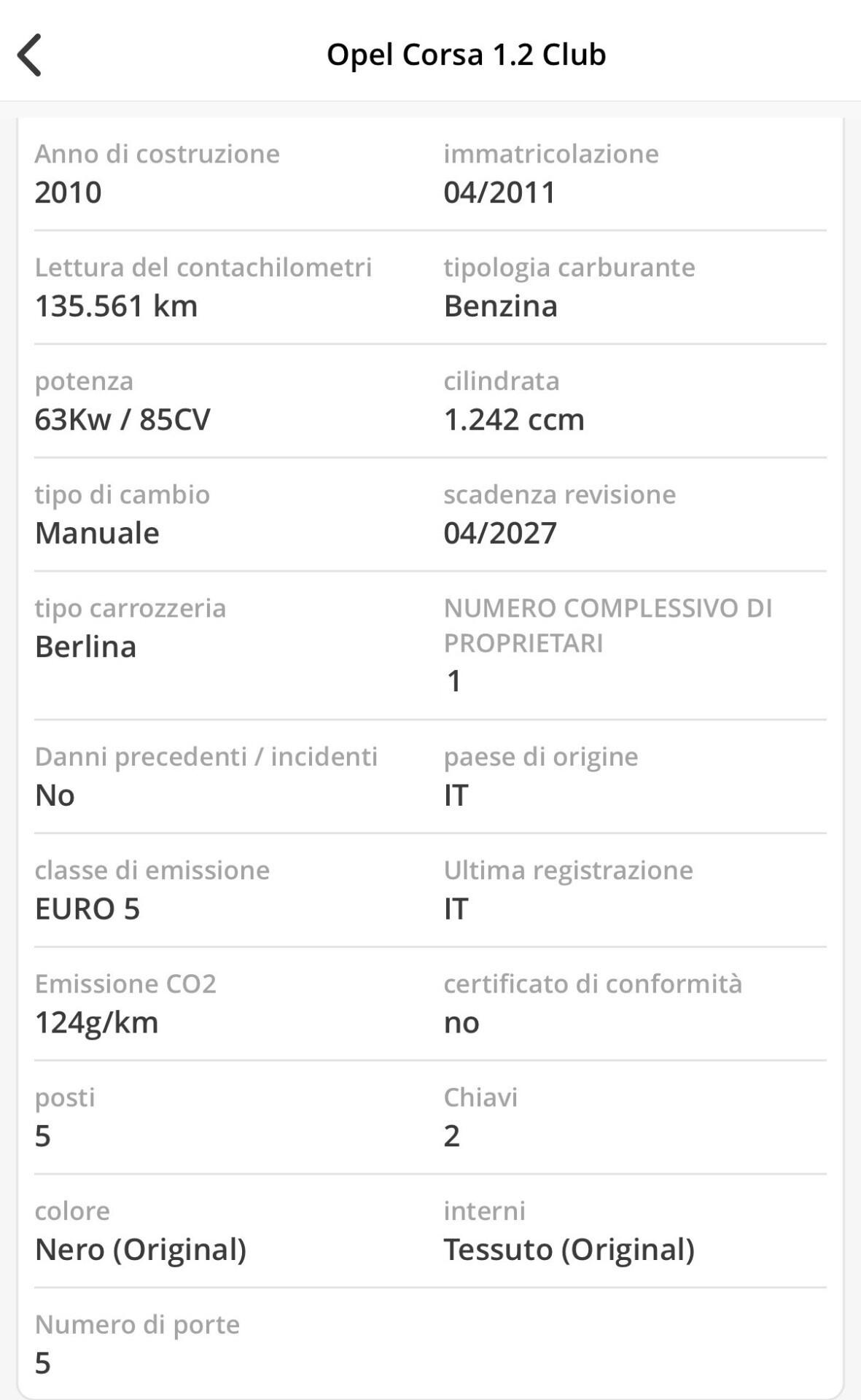 Opel Corsa 1.2 5 porte Club UNICO NEOPATENTATI