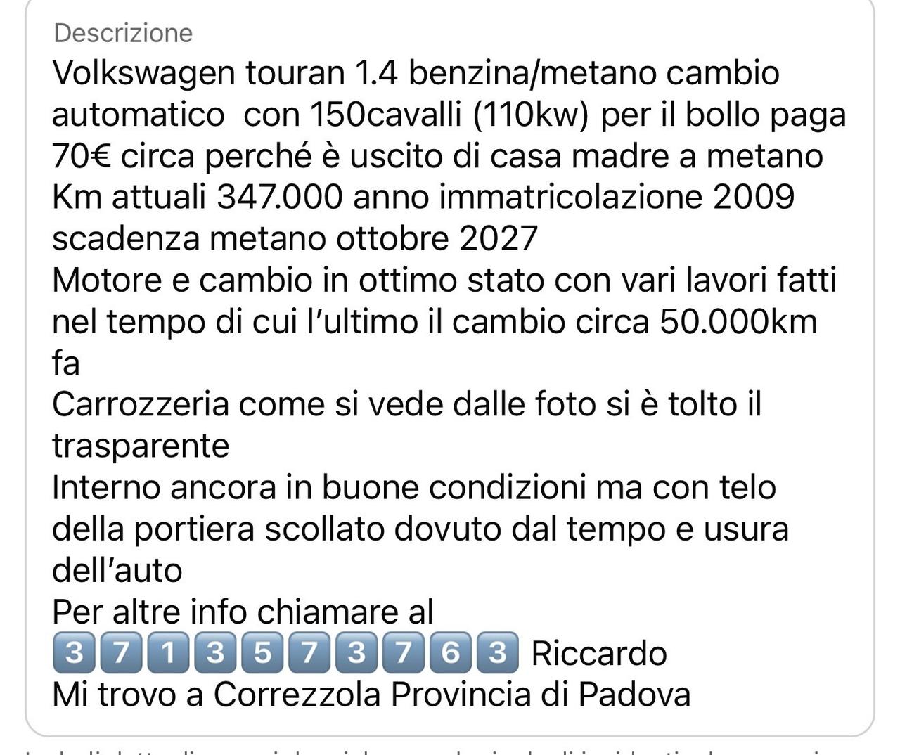 Volkswagen Touran 1.4 16V TSI 150CV DSG Trendline Ecofuel