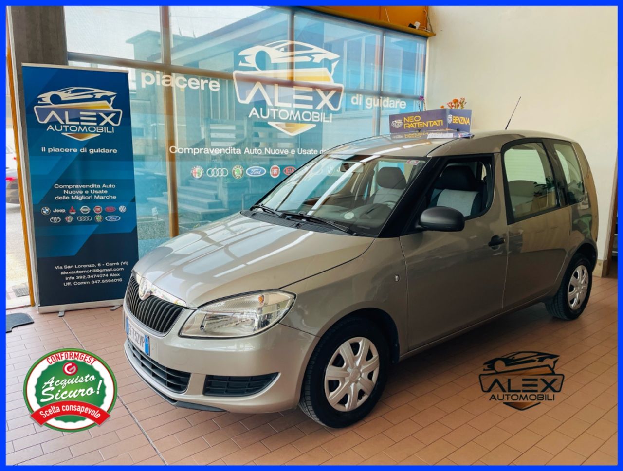 Skoda Roomster 1.2 benz 69cv Neopatentati 60.000km