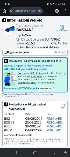 Toyota Yaris 1.3i 16V CAMBIO AUTOMATICO GOMME FRENI NUOVI