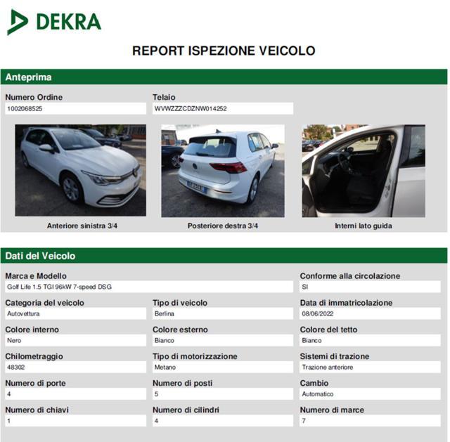 VOLKSWAGEN Golf 1.5 TGI DSG Life