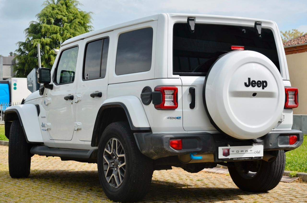 JEEP WRANGLER UNLIMITED 2.0 PHEV SAHARA 4xe 380cv AUTO, IVA COMPRESA, UFF ITALIANA, HI-FI ALPINE, FARI LED, PERMUTE