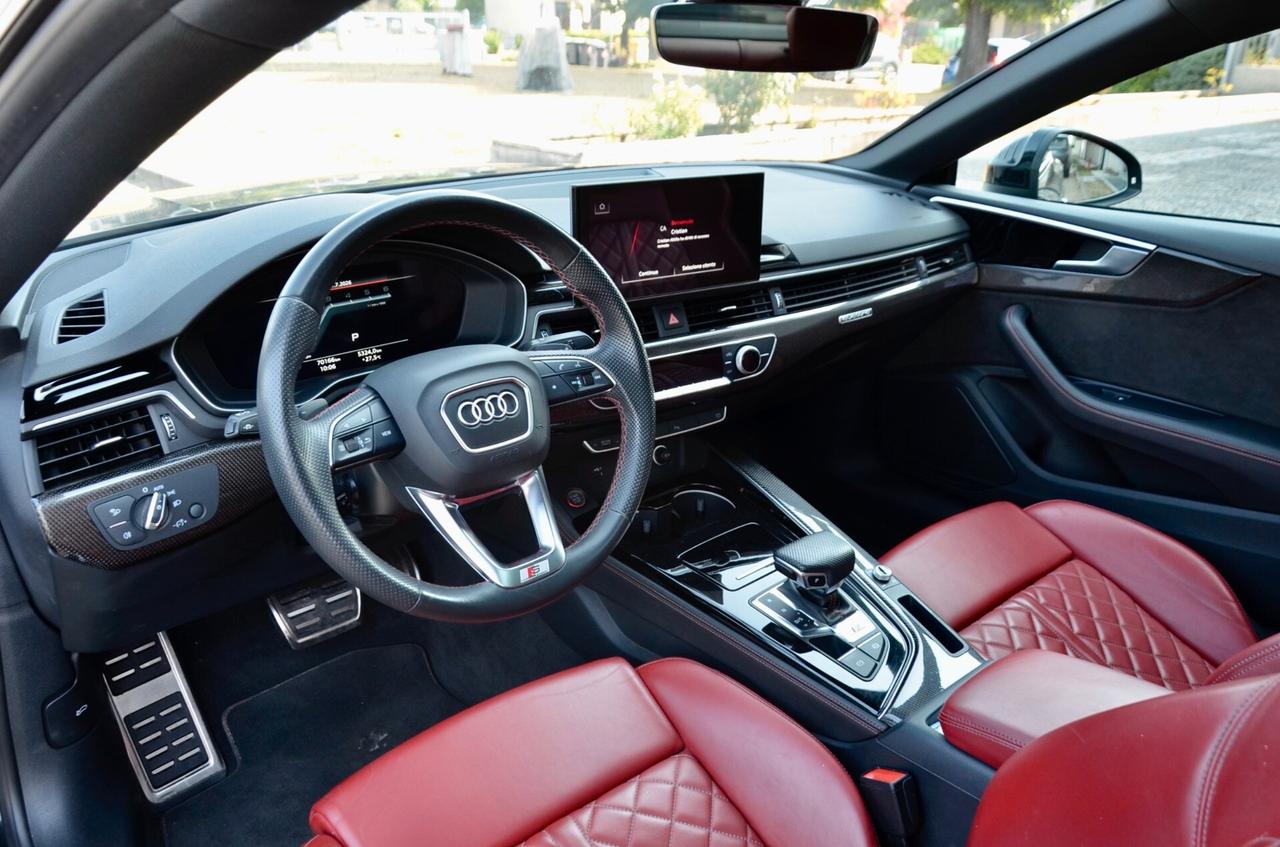 AUDI S5 COUPE 3.0 TDI MHEV QUATTRO 347cv TIPTRONIC, UFF ITALIANA, SERVICE AUDI, TETTO, MATRIX, BLACK PACK, INSERTI IN CARBONIO, 20", PERMUTE