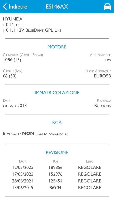 HYUNDAI I10 1.1 GPL FINO AL 2033 NEOPATENTATI