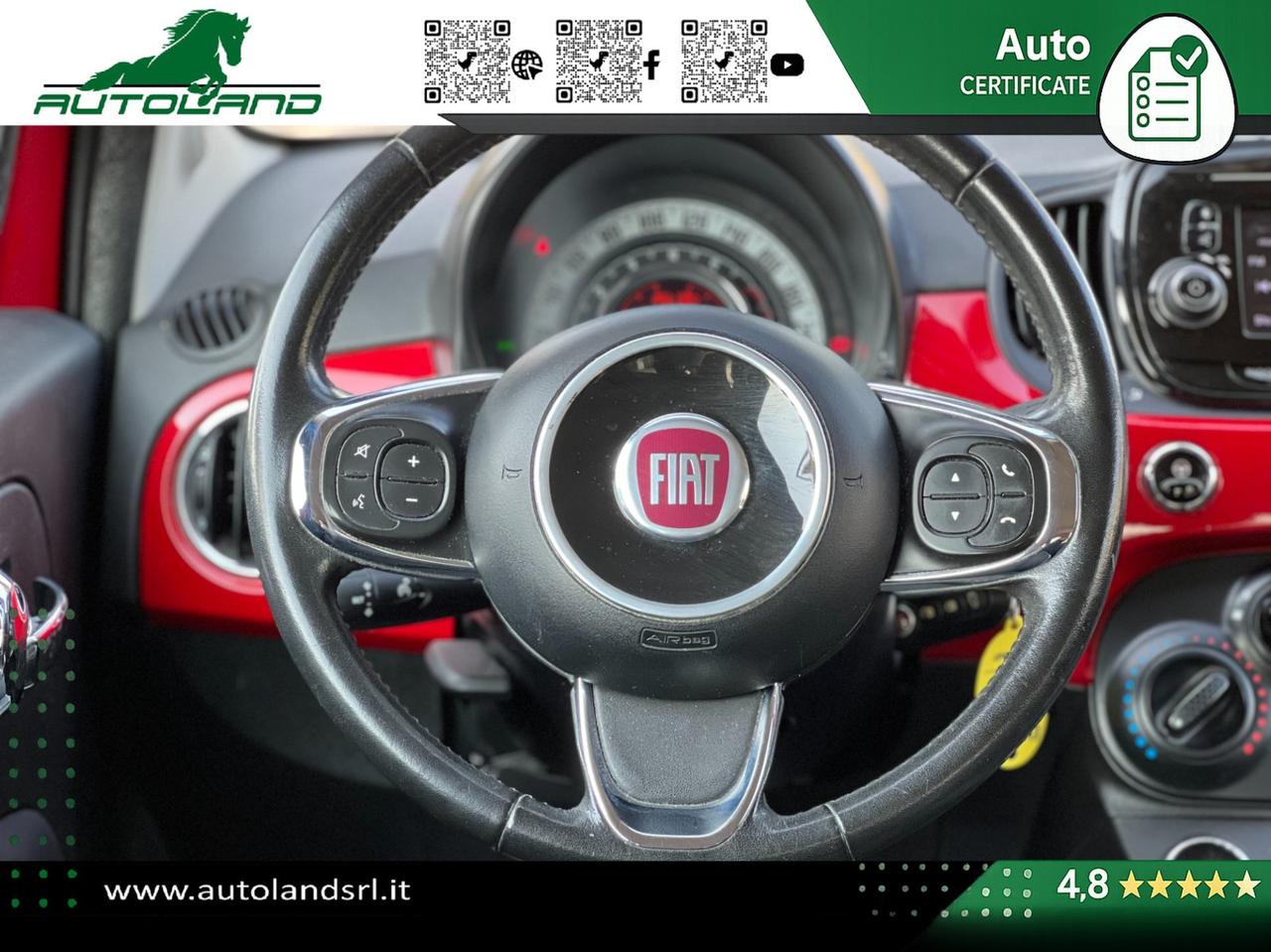 Fiat 500 1.2 69cv my19 Ok Neopatentati - Sensori di Parcheggio - Cruise Control - Uconnect 5"