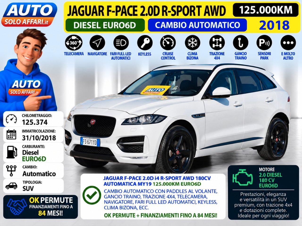 Jaguar F-Pace 2.0D R-SPORT AWD 180CV EURO6D AUTOMATICA MY19