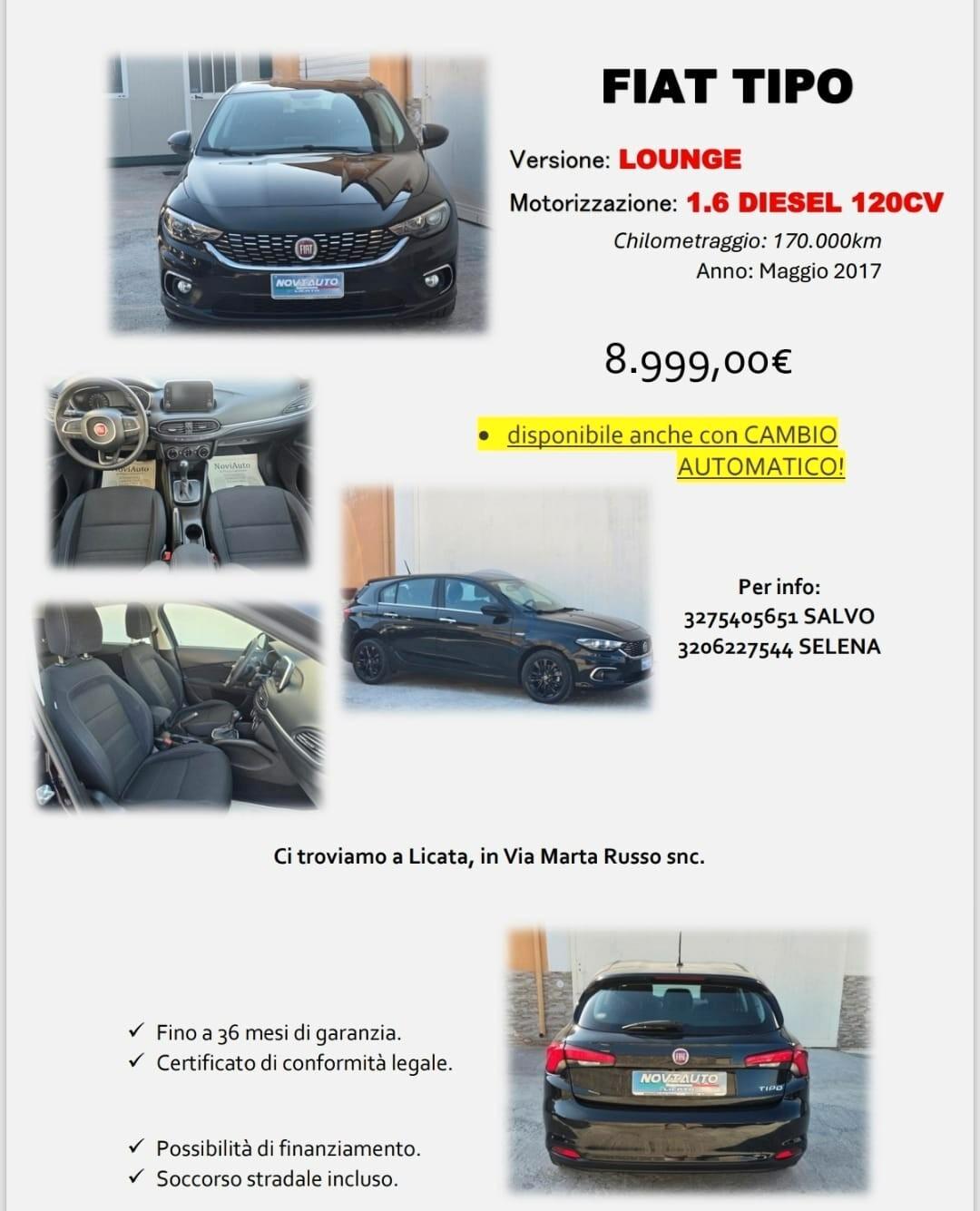 Fiat Tipo 1.6 MTJ 120CV S&S Lounge