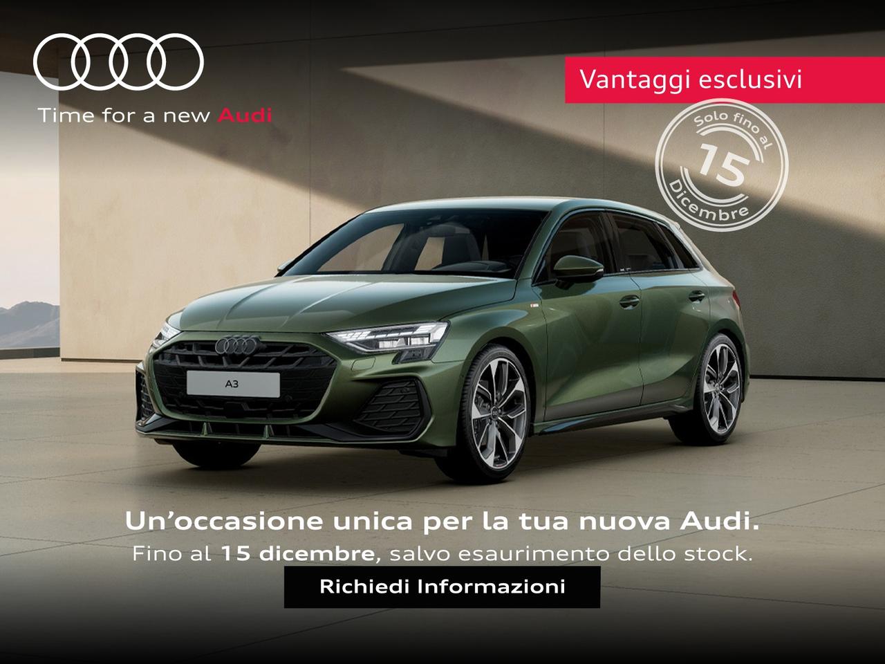 Audi A3 sportback 1.5 tfsi mhev s line edition 150cv s-tronic