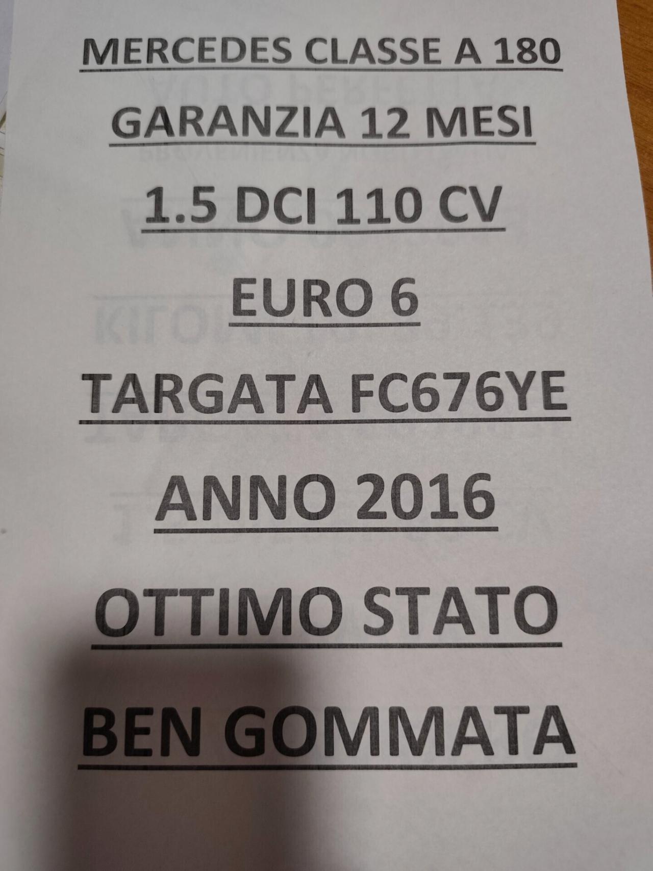 Mercedes-benz A 180 1.5 DIESEL 110CV "EURO 6"