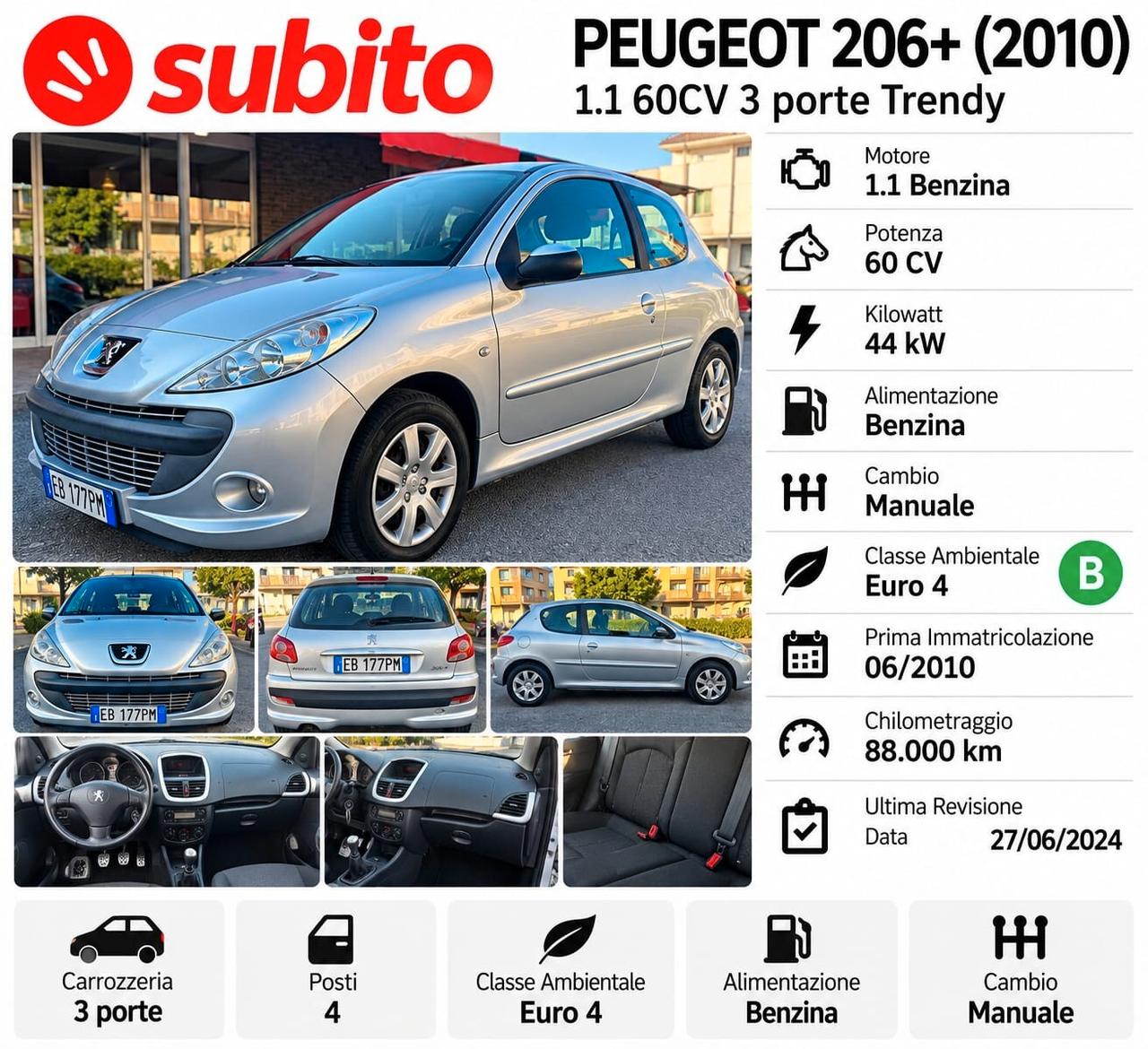 Peugeot 206 Plus 1.1 60CV 3p. Trendy