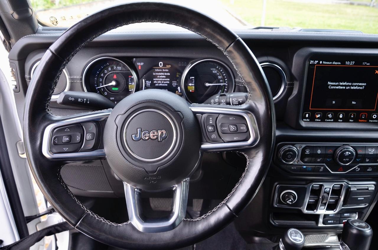 JEEP WRANGLER UNLIMITED 2.0 PHEV SAHARA 4xe 380cv AUTO, IVA COMPRESA, UFF ITALIANA, HI-FI ALPINE, FARI LED, PERMUTE