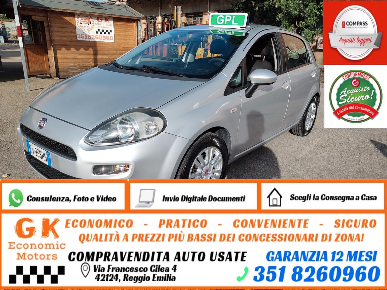 Fiat Punto 1.2 8V 5 porte Easypower Street , OK NEOPATENTI, GARANZIA L.12 MESI
