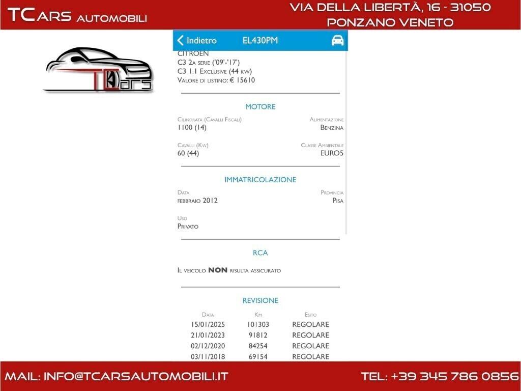 CITROEN C3 1.1 FRIZ.NUOVA TETT PAN GARANZIA 3 ANNI