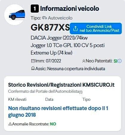 Dacia Jogger 1.0 TCe GPL 100 CV 5 posti Extreme Up