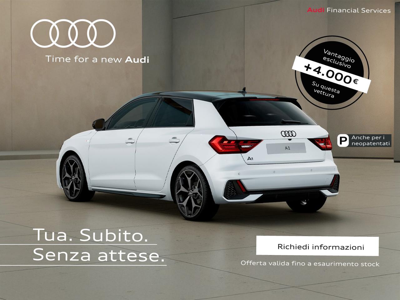 Audi A1 sportback 30 1.0 tfsi identity black 116cv s-tronic