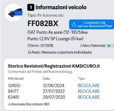 Fiat Punto 1.2 8V 5 porte Lounge con impianto GPL anche neopatentati