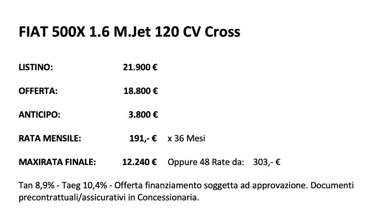 FIAT 500X 1.6 M.Jet 120 CV Cross