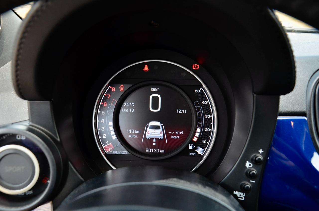 ABARTH 595 1.4 T-JET 145cv MANUALE, UFF ITALIANA, EURO 6D, BLU PODIO, LUCI AMBIENTE, 17", PERMUTE