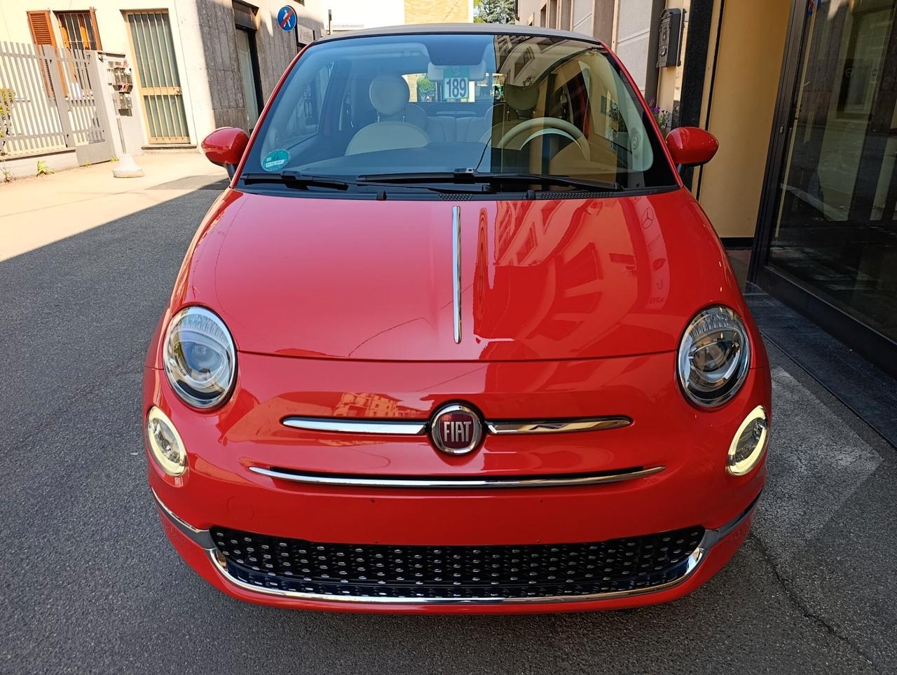 Fiat 500 C 1.0 Hybrid Lounge Rosso Corallo Pelle Full