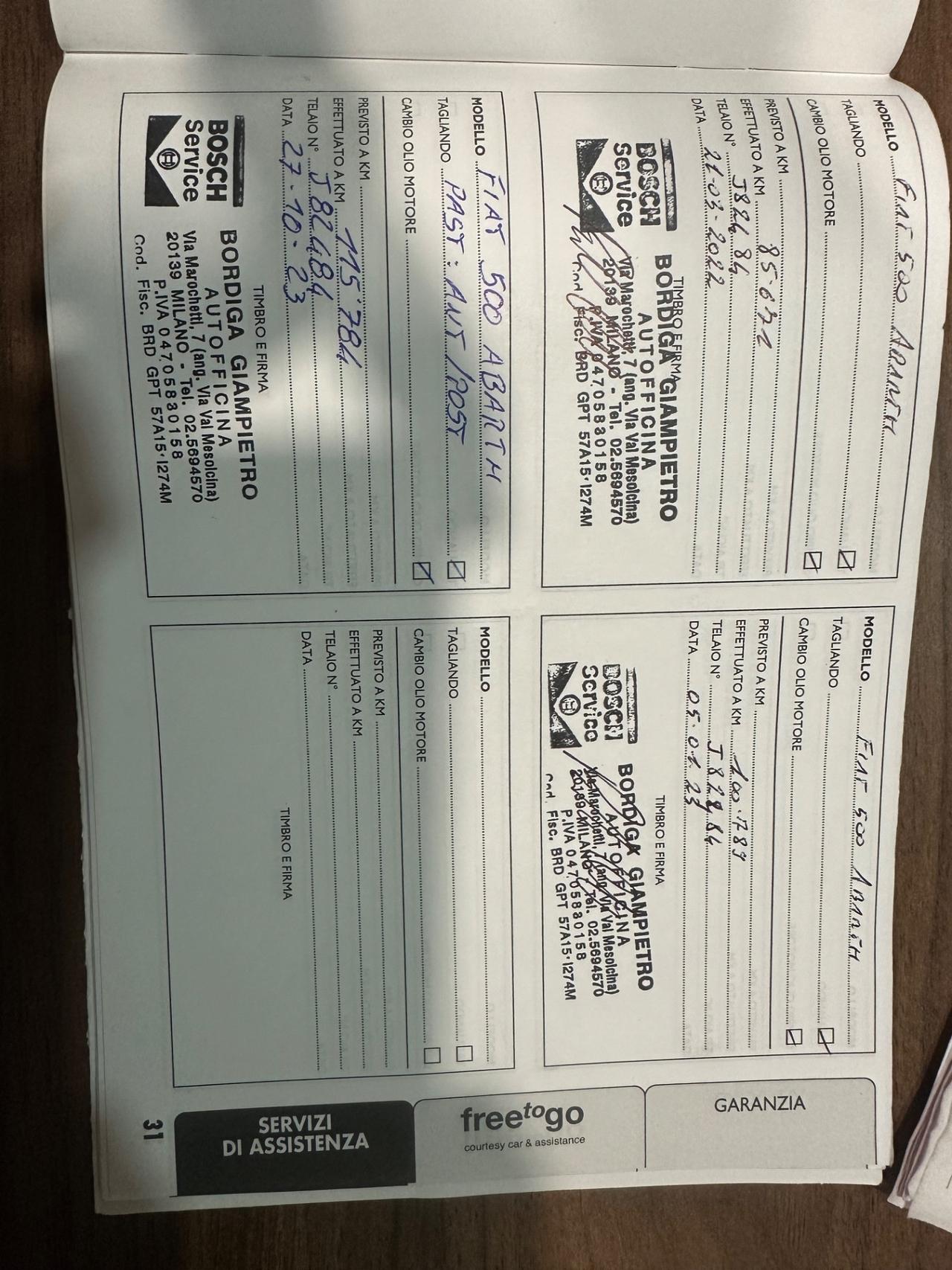 Abarth 595 1.4 Turbo T-Jet 160 CV Pista