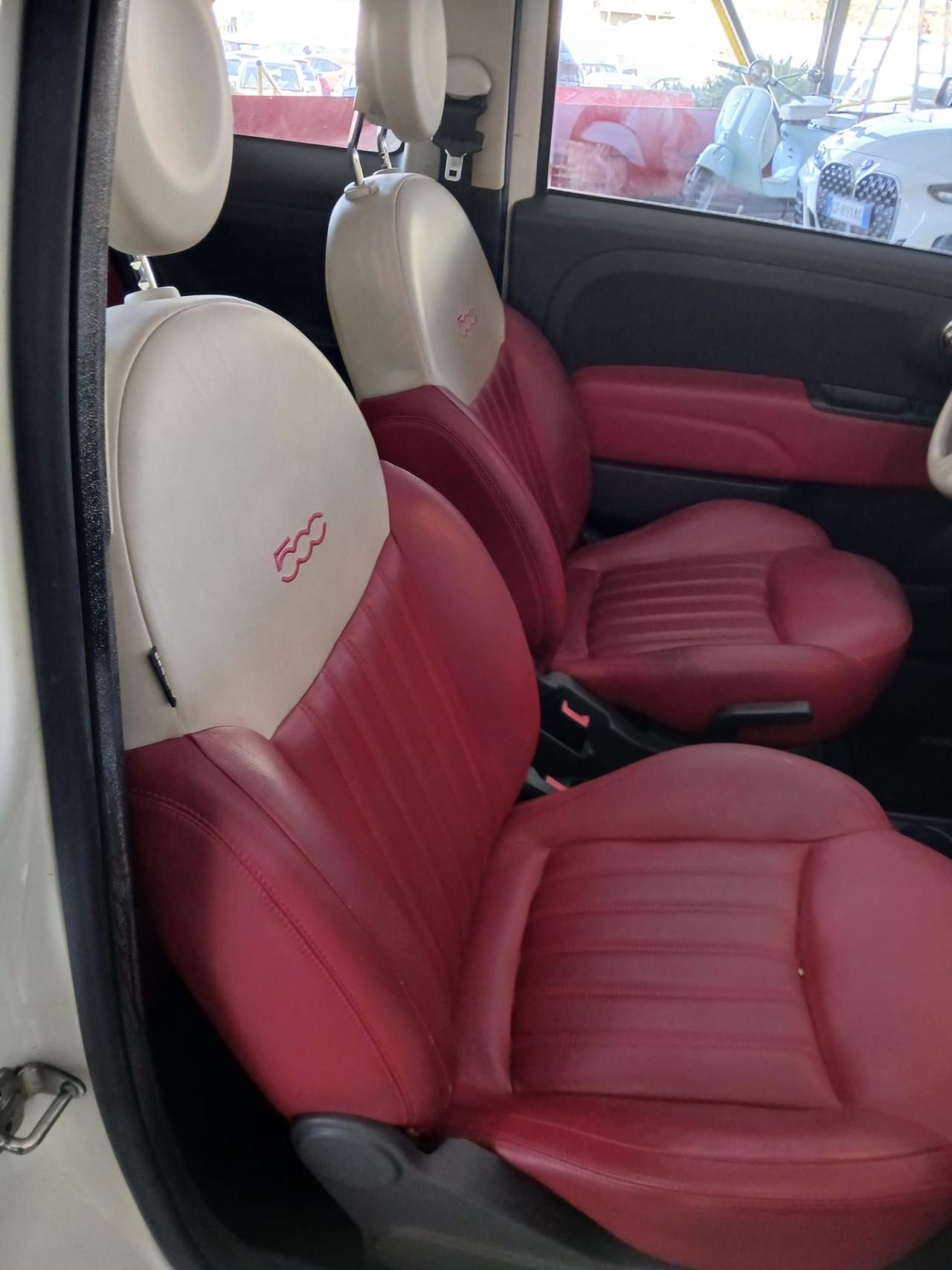 Fiat 500 C 0.9 TwinAir Turbo Lounge cabrio pelle rossa full