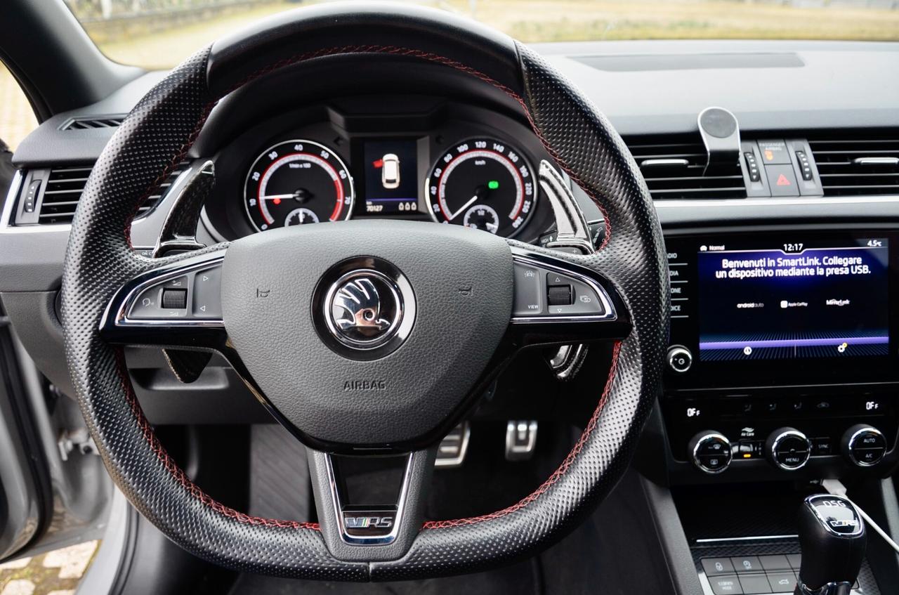 SKODA OCTAVIA SW 2.0 TSI RS 245cv DSG, SERVICE VW, UFF ITALIANA, SCARICO, FULL LED, RETROCAMERA, APPLE ANDROID, 19", PERMUTE