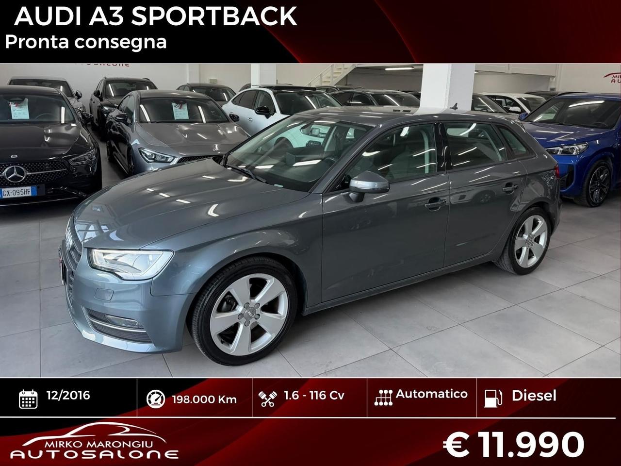 Audi A3 SPB 1.6 TDI Sport FINANZIABILE