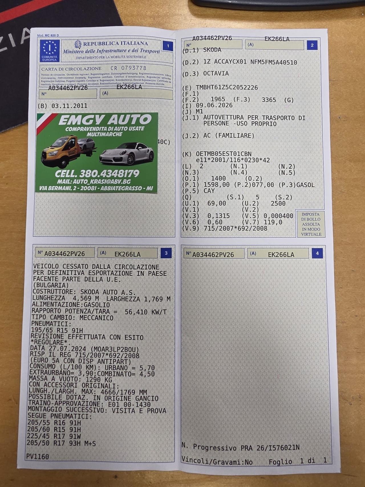 Skoda Octavia 1.6 TDI 105CV Euro 5