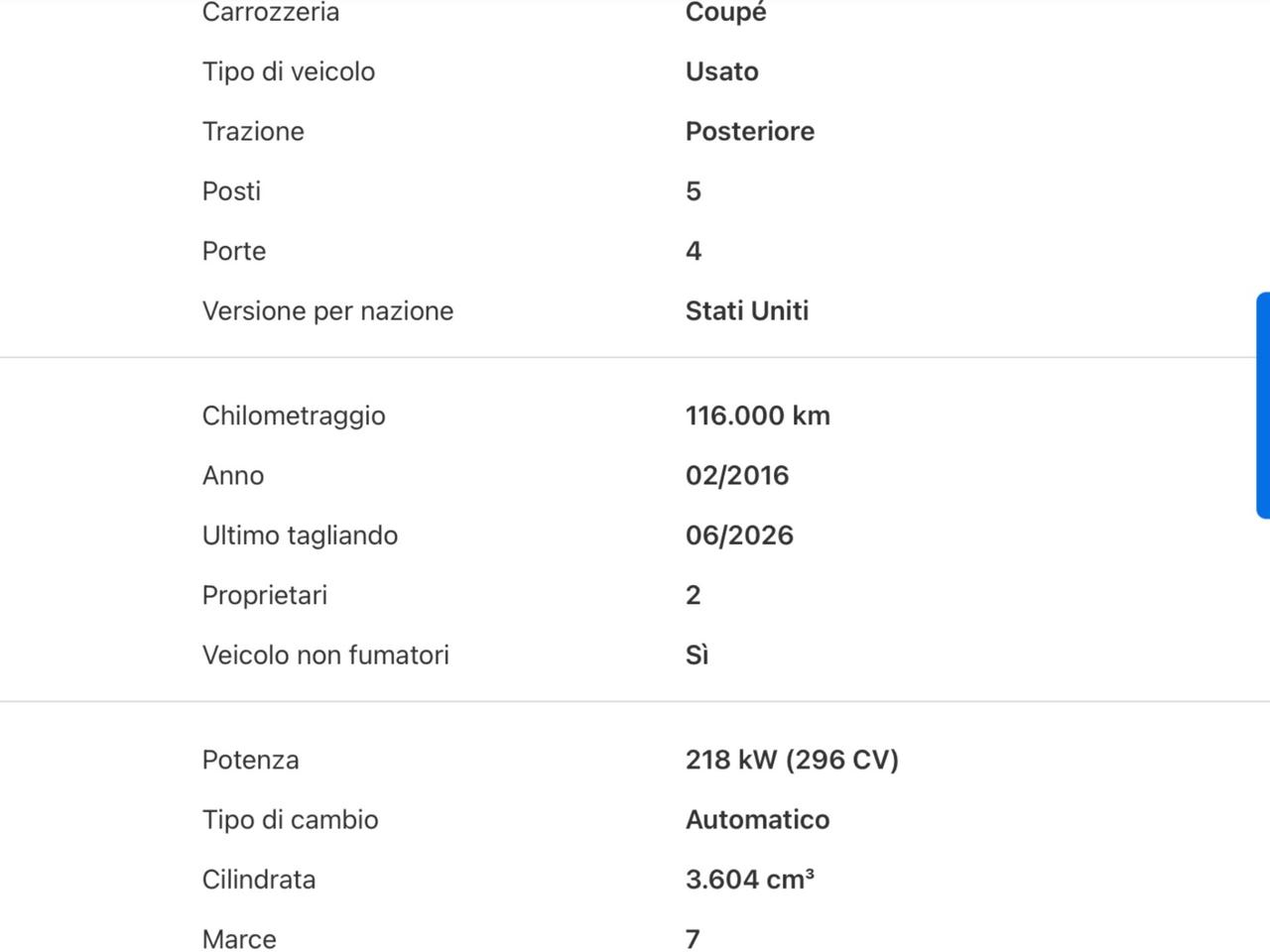 Dodge Charger 3.6 CV 300 PERFETTA