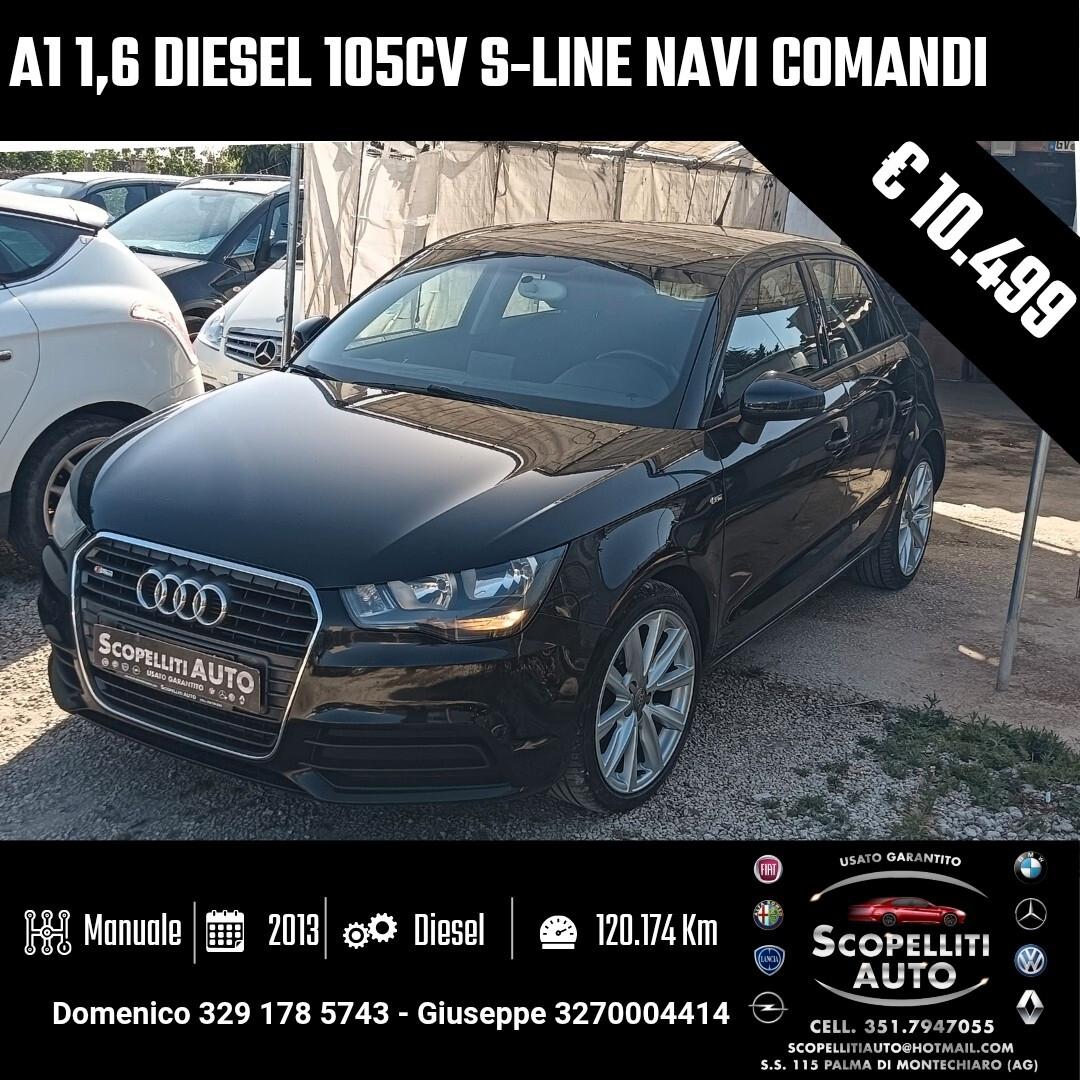 A1 1.6 TDI 105 CV S-Line (Navi) (comandi)