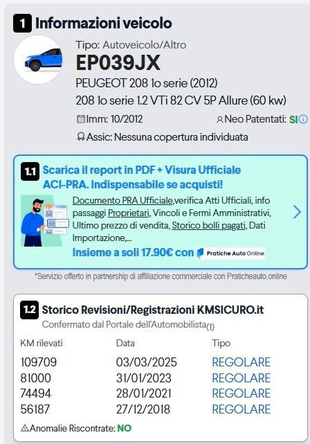 Peugeot 208 1.2 VTi 82 CV 5 porte Active