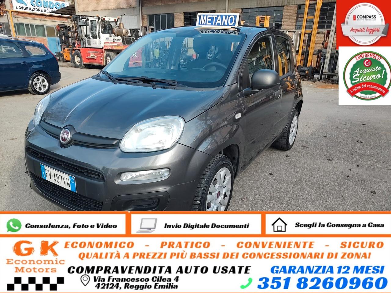 Fiat Panda 0.9 TwinAir Turbo Natural Power Easy, BENZINA\METANO, EURO 6D, OK NEOPATENTATI, GARANZIA L.12 MESI